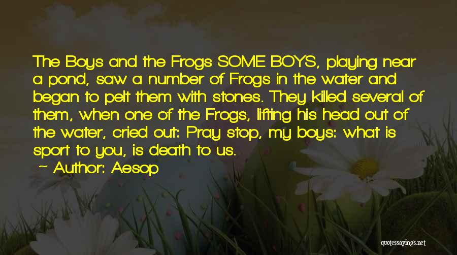 Aesop Quotes: The Boys And The Frogs Some Boys, Playing Near A Pond, Saw A Number Of Frogs In The Water And