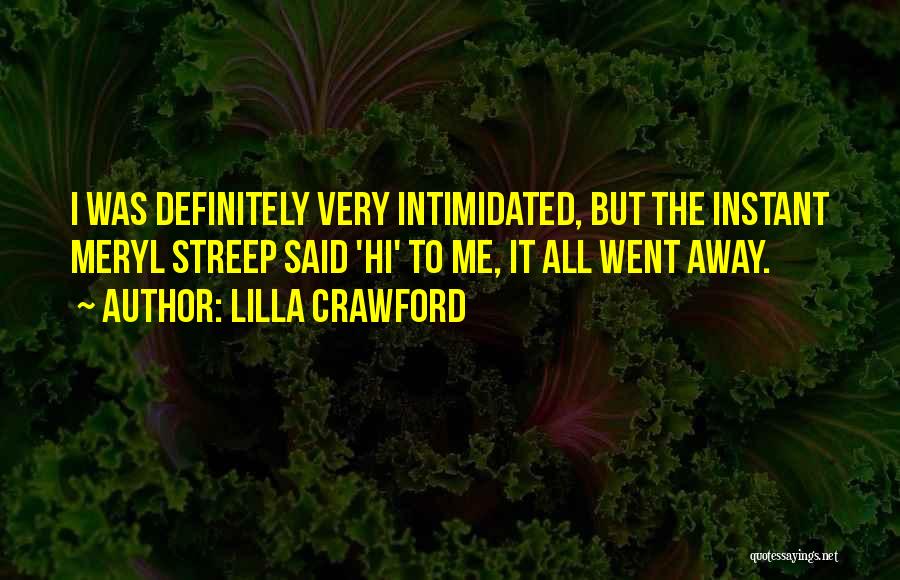 Lilla Crawford Quotes: I Was Definitely Very Intimidated, But The Instant Meryl Streep Said 'hi' To Me, It All Went Away.