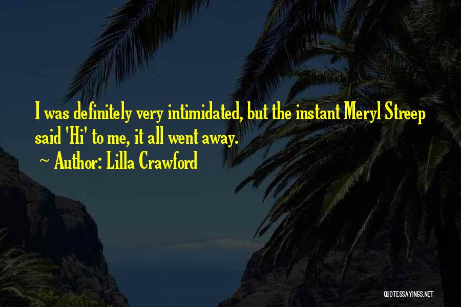 Lilla Crawford Quotes: I Was Definitely Very Intimidated, But The Instant Meryl Streep Said 'hi' To Me, It All Went Away.