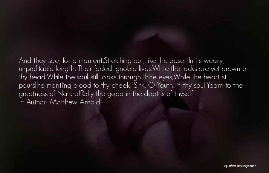 Matthew Arnold Quotes: And They See, For A Moment,stretching Out, Like The Desertin Its Weary, Unprofitable Length, Their Faded Ignoble Lives.while The Locks