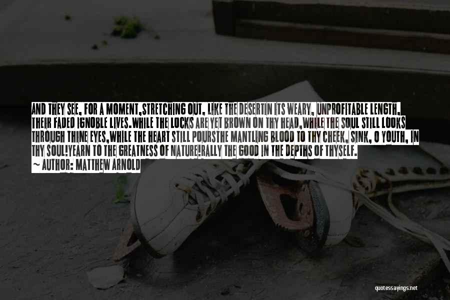 Matthew Arnold Quotes: And They See, For A Moment,stretching Out, Like The Desertin Its Weary, Unprofitable Length, Their Faded Ignoble Lives.while The Locks