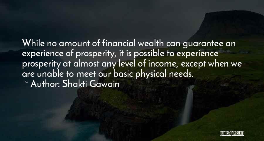 Shakti Gawain Quotes: While No Amount Of Financial Wealth Can Guarantee An Experience Of Prosperity, It Is Possible To Experience Prosperity At Almost