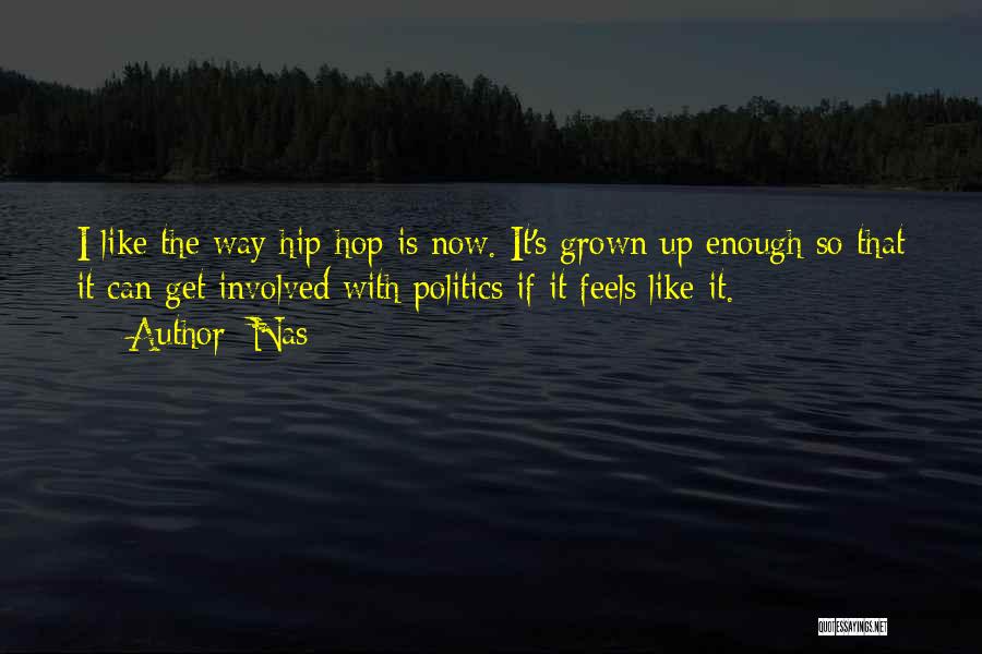 Nas Quotes: I Like The Way Hip-hop Is Now. It's Grown Up Enough So That It Can Get Involved With Politics If