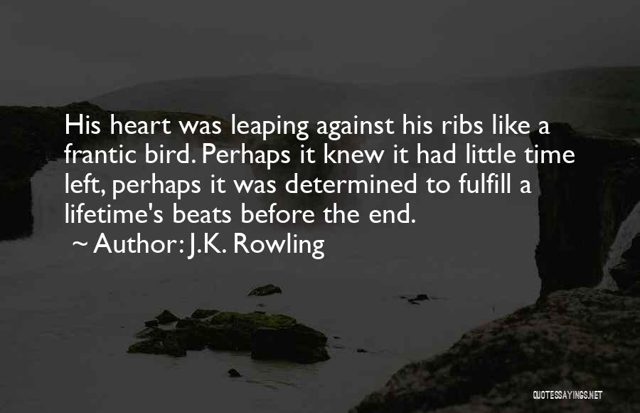 J.K. Rowling Quotes: His Heart Was Leaping Against His Ribs Like A Frantic Bird. Perhaps It Knew It Had Little Time Left, Perhaps