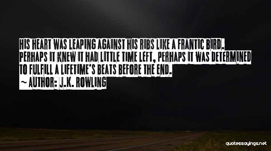 J.K. Rowling Quotes: His Heart Was Leaping Against His Ribs Like A Frantic Bird. Perhaps It Knew It Had Little Time Left, Perhaps