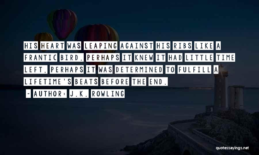 J.K. Rowling Quotes: His Heart Was Leaping Against His Ribs Like A Frantic Bird. Perhaps It Knew It Had Little Time Left, Perhaps