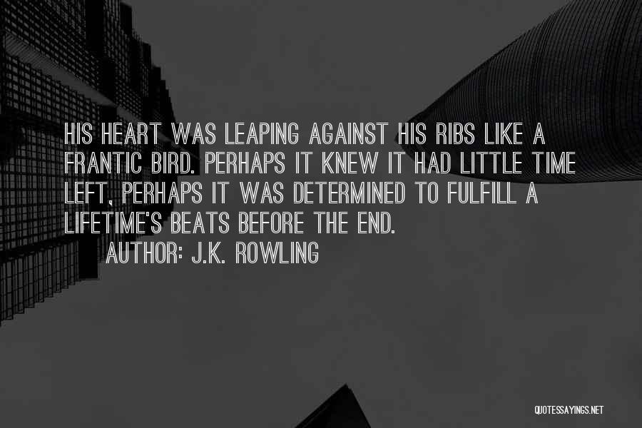 J.K. Rowling Quotes: His Heart Was Leaping Against His Ribs Like A Frantic Bird. Perhaps It Knew It Had Little Time Left, Perhaps