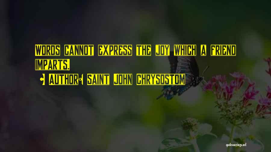 Saint John Chrysostom Quotes: Words Cannot Express The Joy Which A Friend Imparts.