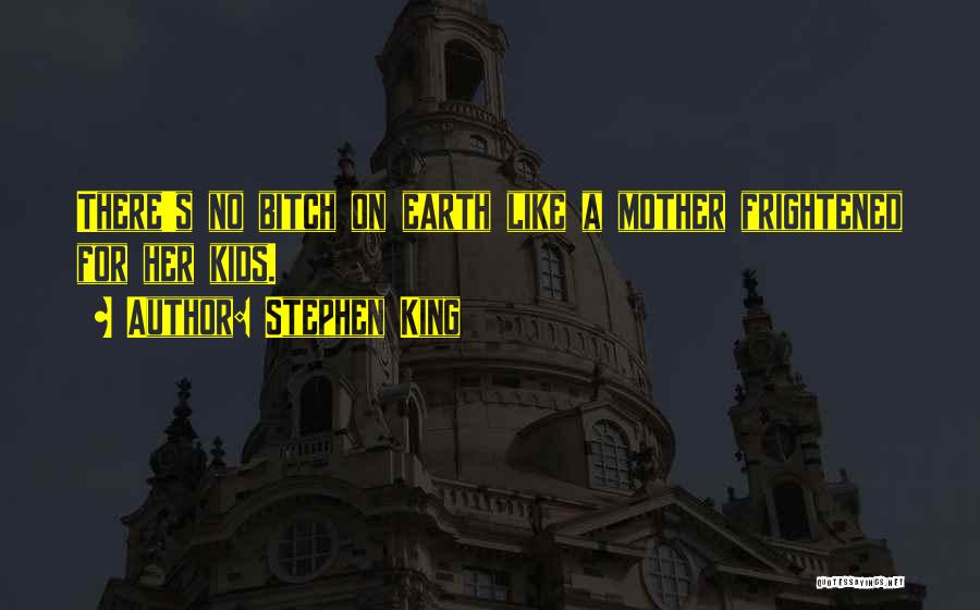 Stephen King Quotes: There's No Bitch On Earth Like A Mother Frightened For Her Kids.