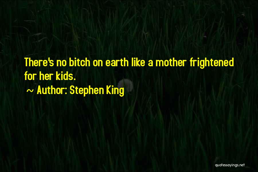 Stephen King Quotes: There's No Bitch On Earth Like A Mother Frightened For Her Kids.