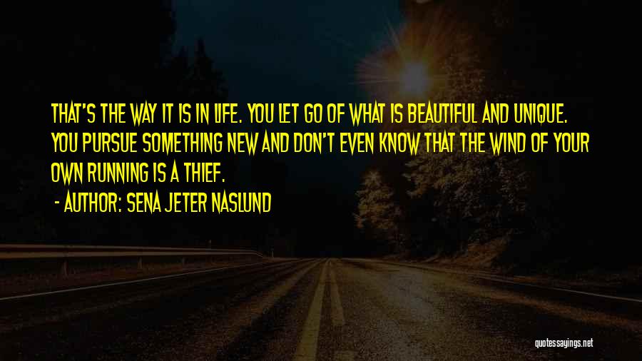 Sena Jeter Naslund Quotes: That's The Way It Is In Life. You Let Go Of What Is Beautiful And Unique. You Pursue Something New