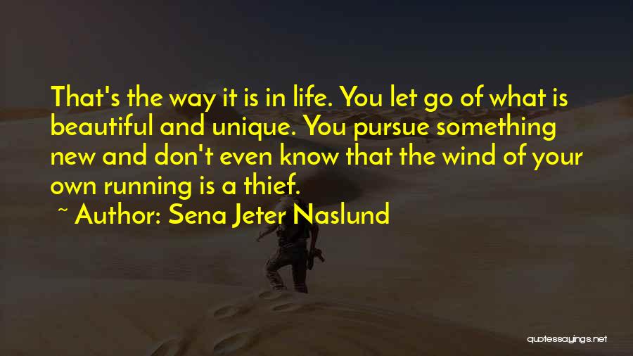 Sena Jeter Naslund Quotes: That's The Way It Is In Life. You Let Go Of What Is Beautiful And Unique. You Pursue Something New