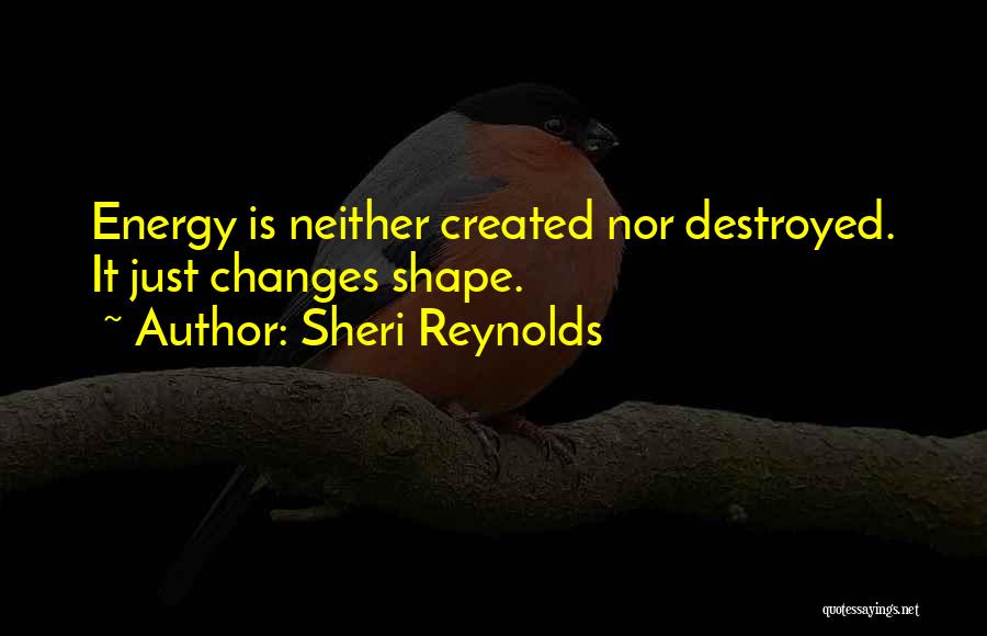 Sheri Reynolds Quotes: Energy Is Neither Created Nor Destroyed. It Just Changes Shape.