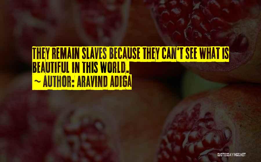 Aravind Adiga Quotes: They Remain Slaves Because They Can't See What Is Beautiful In This World.