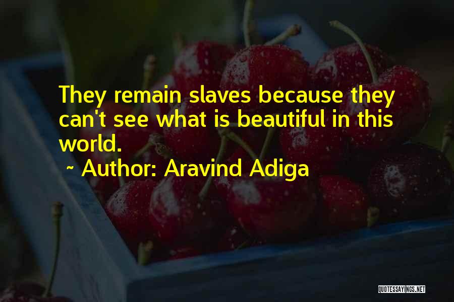 Aravind Adiga Quotes: They Remain Slaves Because They Can't See What Is Beautiful In This World.