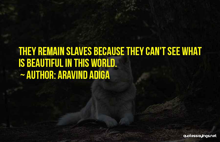 Aravind Adiga Quotes: They Remain Slaves Because They Can't See What Is Beautiful In This World.