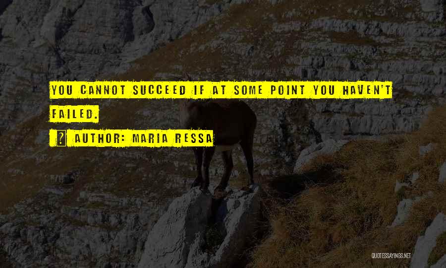 Maria Ressa Quotes: You Cannot Succeed If At Some Point You Haven't Failed.