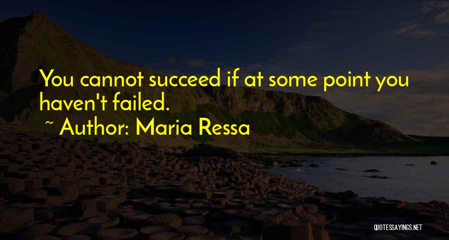 Maria Ressa Quotes: You Cannot Succeed If At Some Point You Haven't Failed.