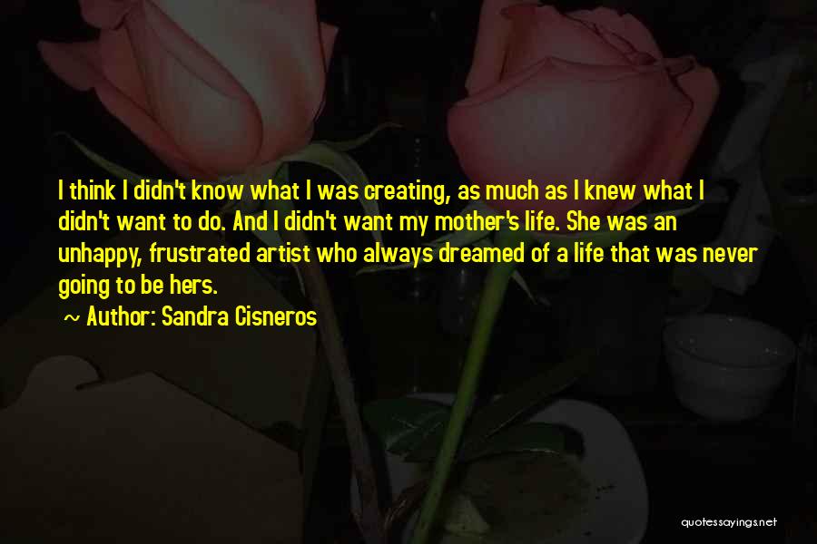 Sandra Cisneros Quotes: I Think I Didn't Know What I Was Creating, As Much As I Knew What I Didn't Want To Do.