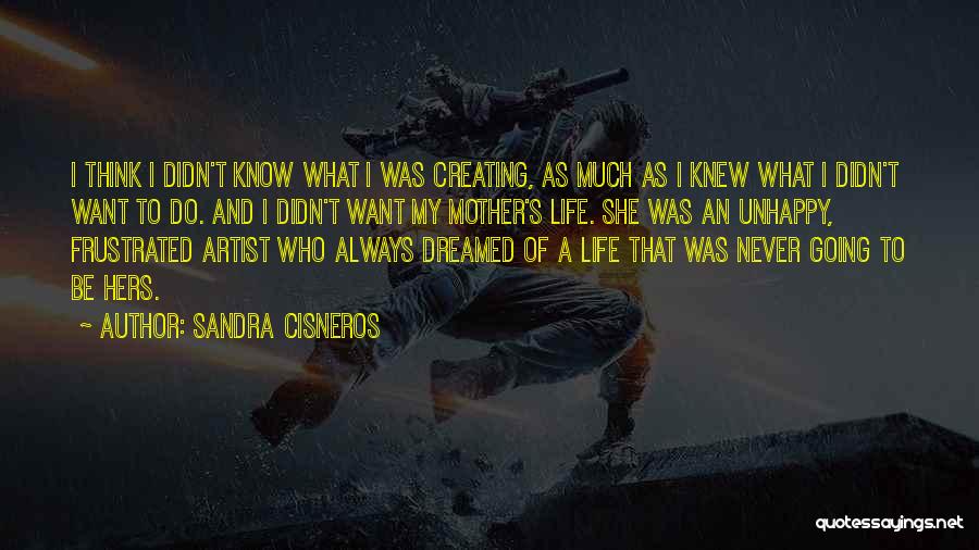 Sandra Cisneros Quotes: I Think I Didn't Know What I Was Creating, As Much As I Knew What I Didn't Want To Do.