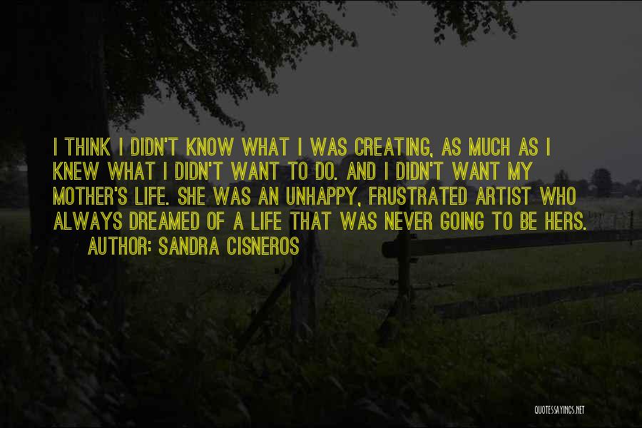 Sandra Cisneros Quotes: I Think I Didn't Know What I Was Creating, As Much As I Knew What I Didn't Want To Do.