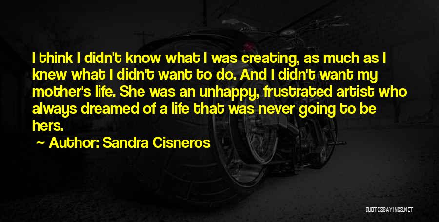 Sandra Cisneros Quotes: I Think I Didn't Know What I Was Creating, As Much As I Knew What I Didn't Want To Do.