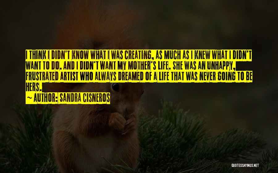 Sandra Cisneros Quotes: I Think I Didn't Know What I Was Creating, As Much As I Knew What I Didn't Want To Do.