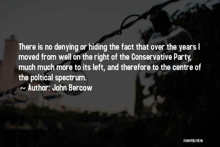 John Bercow Quotes: There Is No Denying Or Hiding The Fact That Over The Years I Moved From Well On The Right Of