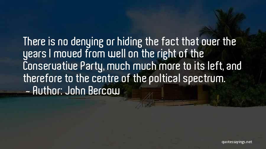 John Bercow Quotes: There Is No Denying Or Hiding The Fact That Over The Years I Moved From Well On The Right Of