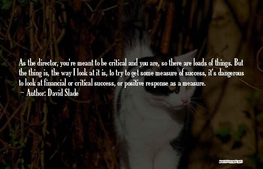 David Slade Quotes: As The Director, You're Meant To Be Critical And You Are, So There Are Loads Of Things. But The Thing