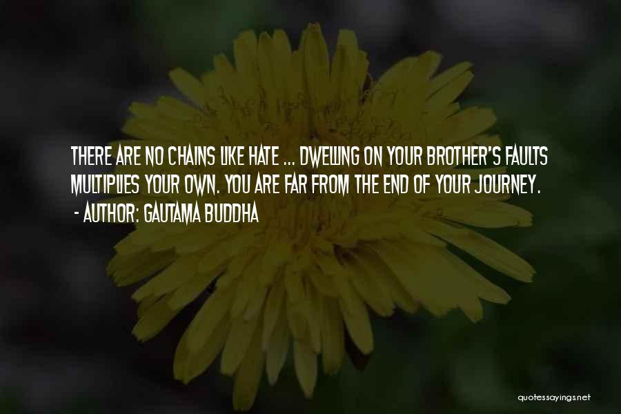 Gautama Buddha Quotes: There Are No Chains Like Hate ... Dwelling On Your Brother's Faults Multiplies Your Own. You Are Far From The