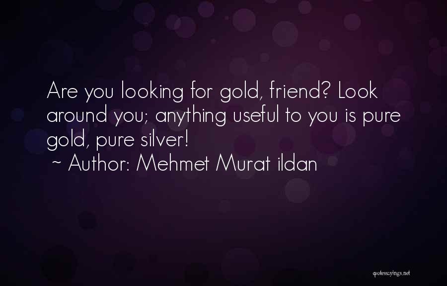 Mehmet Murat Ildan Quotes: Are You Looking For Gold, Friend? Look Around You; Anything Useful To You Is Pure Gold, Pure Silver!