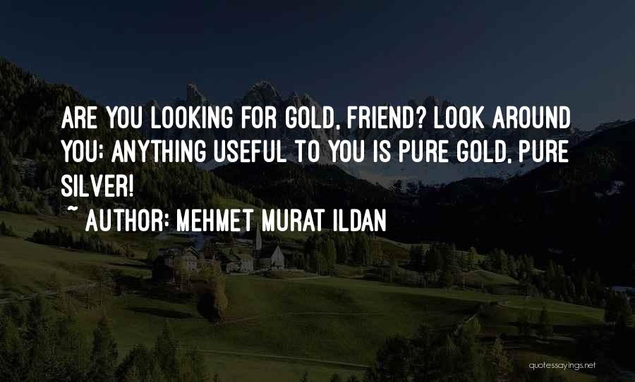 Mehmet Murat Ildan Quotes: Are You Looking For Gold, Friend? Look Around You; Anything Useful To You Is Pure Gold, Pure Silver!