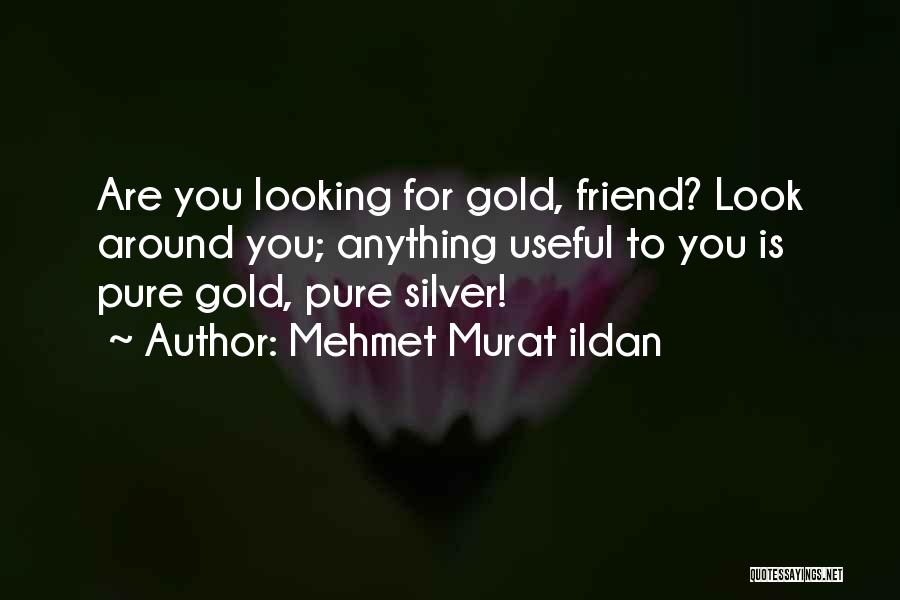 Mehmet Murat Ildan Quotes: Are You Looking For Gold, Friend? Look Around You; Anything Useful To You Is Pure Gold, Pure Silver!