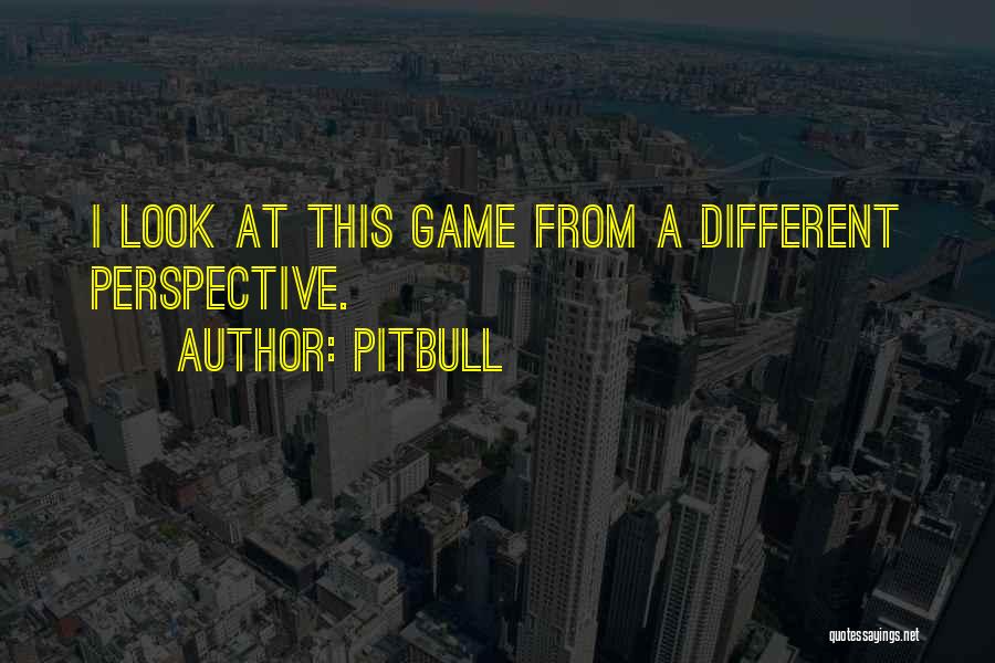 Pitbull Quotes: I Look At This Game From A Different Perspective.