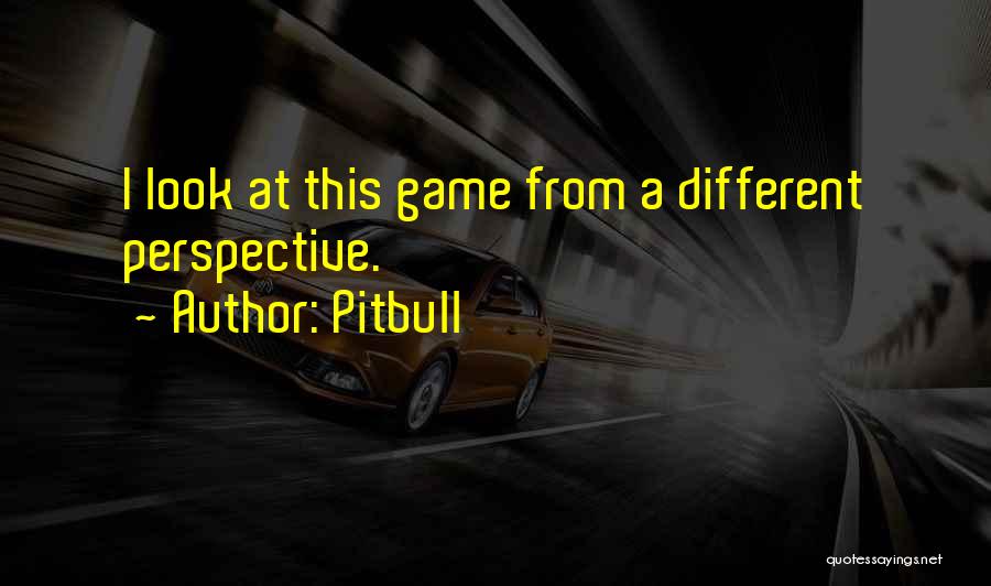 Pitbull Quotes: I Look At This Game From A Different Perspective.