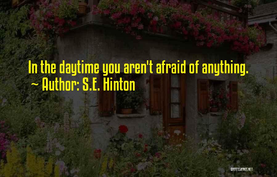 S.E. Hinton Quotes: In The Daytime You Aren't Afraid Of Anything.