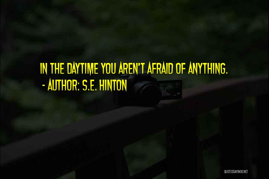 S.E. Hinton Quotes: In The Daytime You Aren't Afraid Of Anything.