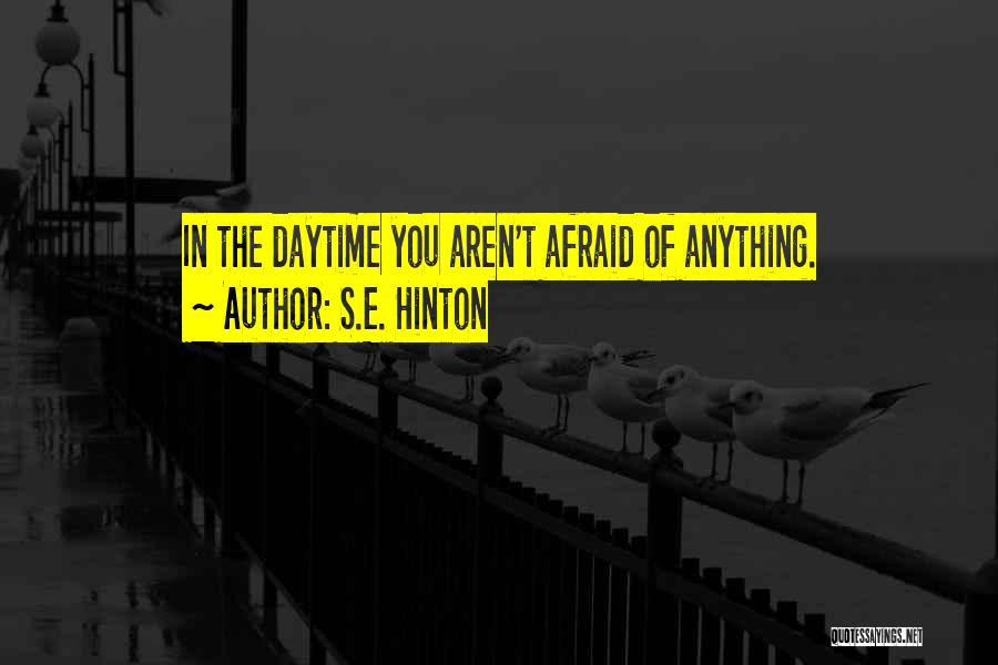 S.E. Hinton Quotes: In The Daytime You Aren't Afraid Of Anything.