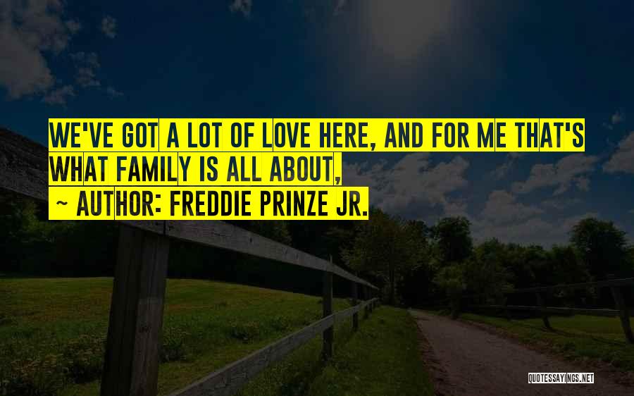 Freddie Prinze Jr. Quotes: We've Got A Lot Of Love Here, And For Me That's What Family Is All About,