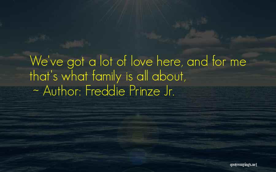 Freddie Prinze Jr. Quotes: We've Got A Lot Of Love Here, And For Me That's What Family Is All About,