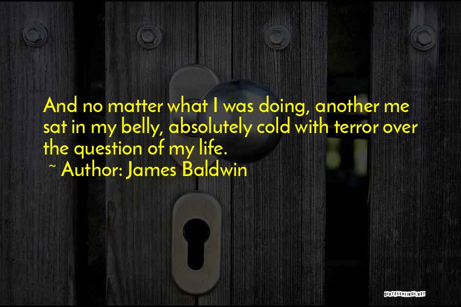 James Baldwin Quotes: And No Matter What I Was Doing, Another Me Sat In My Belly, Absolutely Cold With Terror Over The Question