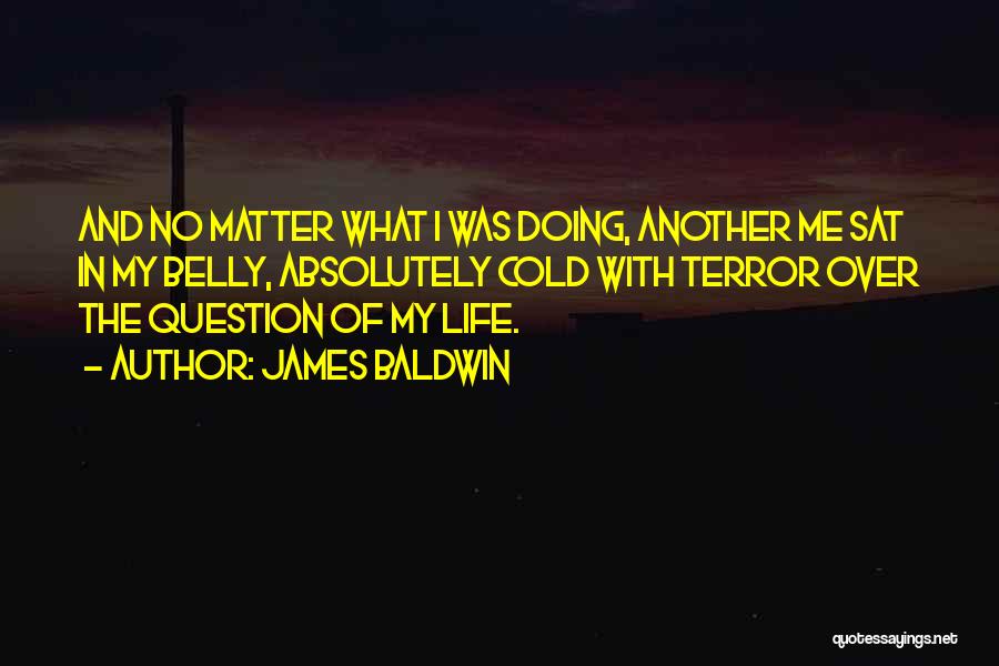 James Baldwin Quotes: And No Matter What I Was Doing, Another Me Sat In My Belly, Absolutely Cold With Terror Over The Question