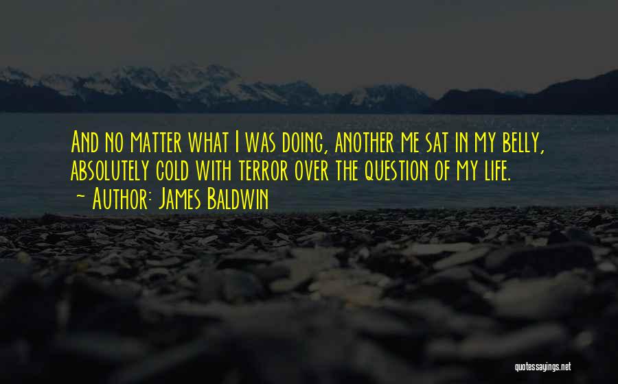 James Baldwin Quotes: And No Matter What I Was Doing, Another Me Sat In My Belly, Absolutely Cold With Terror Over The Question