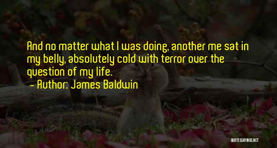 James Baldwin Quotes: And No Matter What I Was Doing, Another Me Sat In My Belly, Absolutely Cold With Terror Over The Question