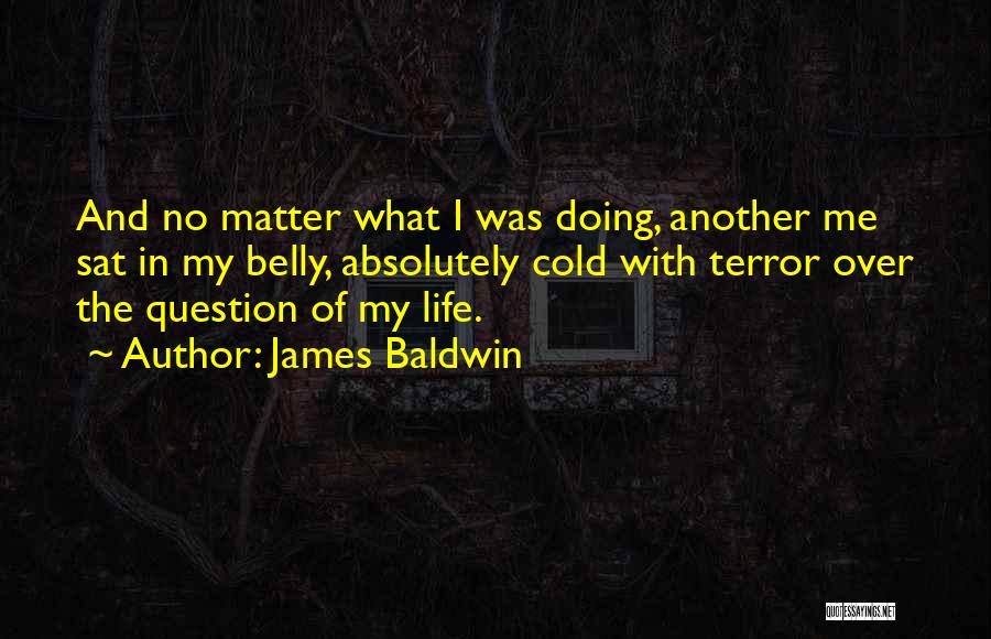 James Baldwin Quotes: And No Matter What I Was Doing, Another Me Sat In My Belly, Absolutely Cold With Terror Over The Question