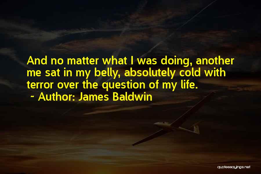 James Baldwin Quotes: And No Matter What I Was Doing, Another Me Sat In My Belly, Absolutely Cold With Terror Over The Question