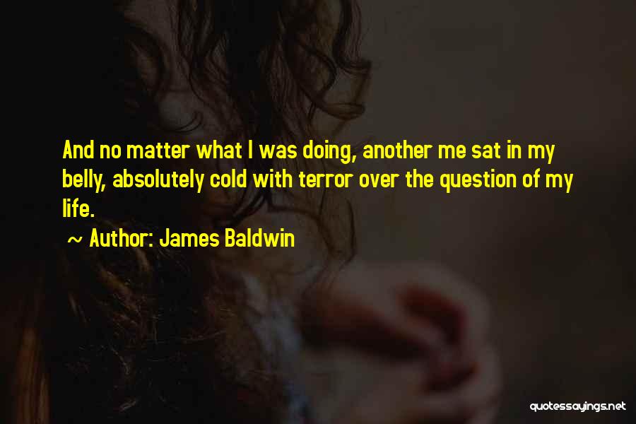 James Baldwin Quotes: And No Matter What I Was Doing, Another Me Sat In My Belly, Absolutely Cold With Terror Over The Question