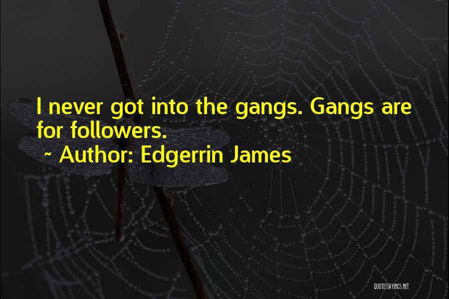 Edgerrin James Quotes: I Never Got Into The Gangs. Gangs Are For Followers.