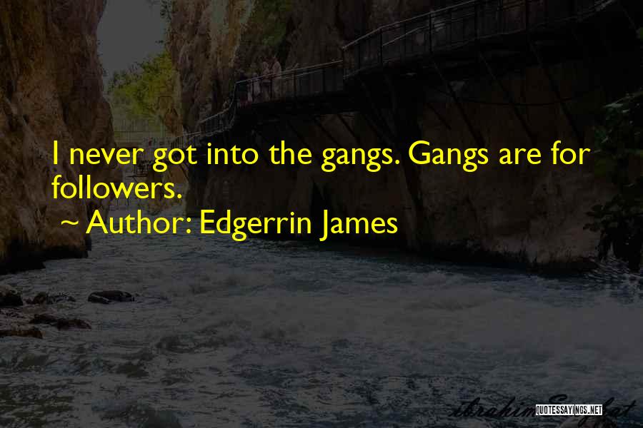 Edgerrin James Quotes: I Never Got Into The Gangs. Gangs Are For Followers.